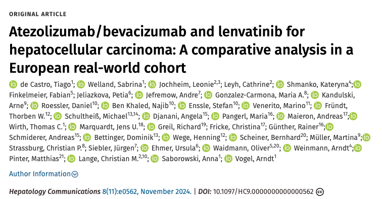 Atezolizumab/bevacizumab and lenvatinib for HCC